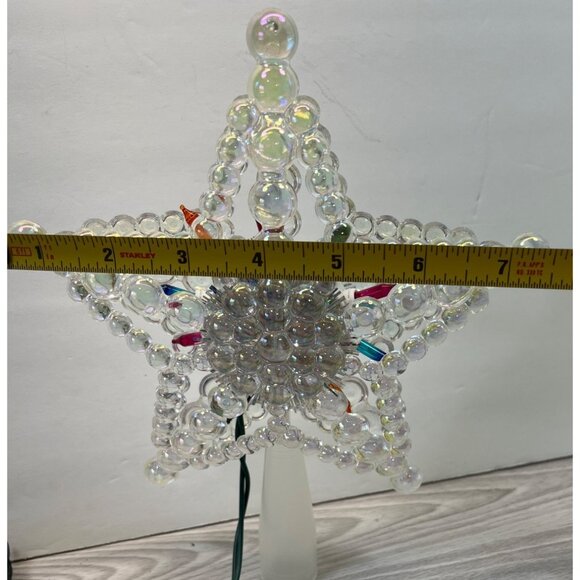 Light Up Star Christmas Tree Topper Bubble Style Iridescent Holiday Decor - Picture 6 of 8